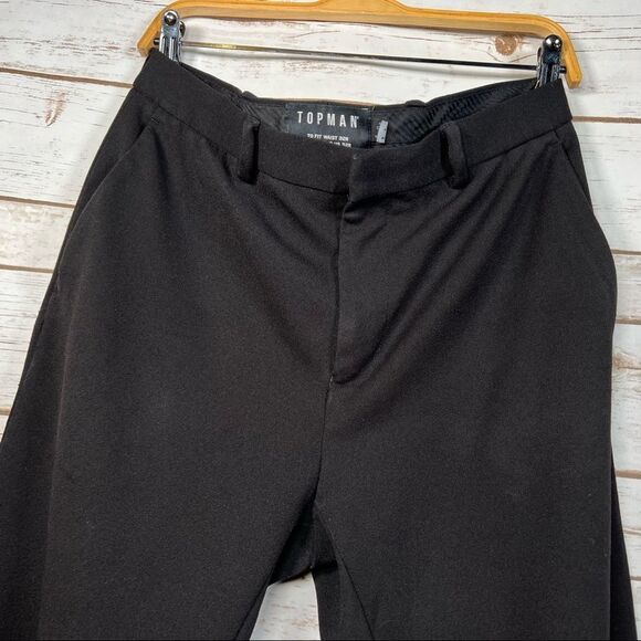 🎇TOP Man Black Skinny Cropped Trousers Size 32 - Picture 5 of 13